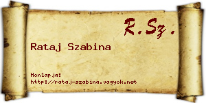 Rataj Szabina névjegykártya